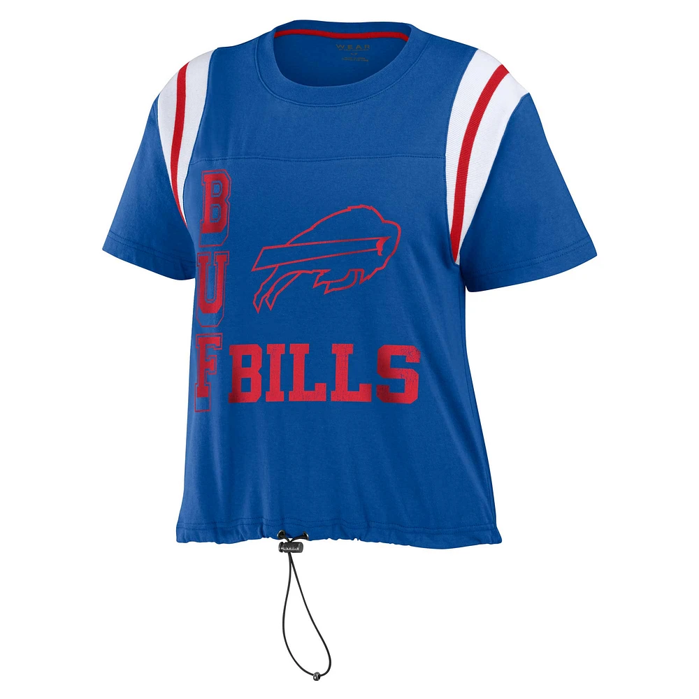 Women's WEAR by Erin Andrews Royal Buffalo Bills Cinched Colorblock T-Shirt