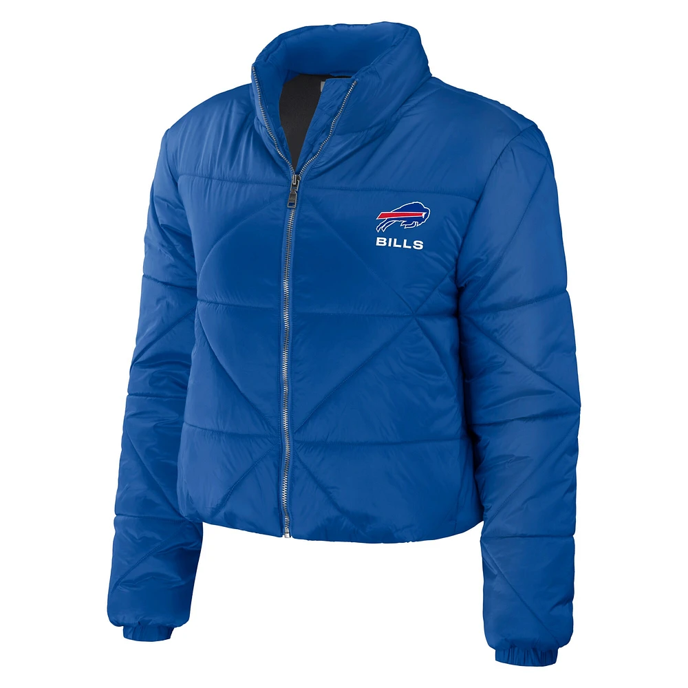 Women's WEAR by Erin Andrews  Royal Buffalo Bills Cropped Puffer Full-Zip Jacket