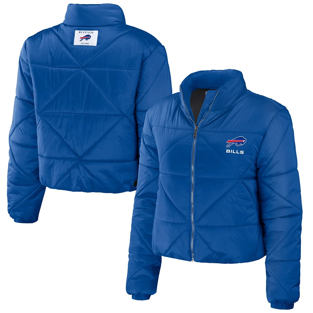 Women's WEAR by Erin Andrews  Royal Buffalo Bills Cropped Puffer Full-Zip Jacket