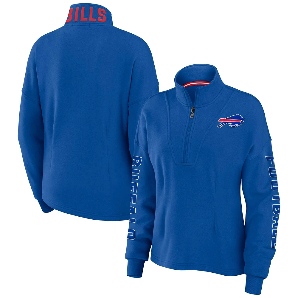 Veste à demi-zip WEAR by Erin Andrews Royal Buffalo Bills pour femmes