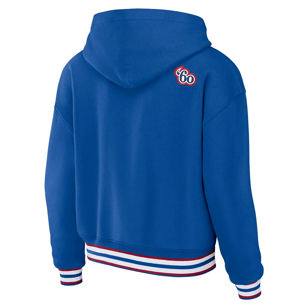 Women's WEAR by Erin Andrews Royal Buffalo Bills Lace-Up Pullover Hoodie