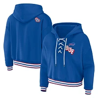 Women's WEAR by Erin Andrews Royal Buffalo Bills Plus Lace-Up Pullover Hoodie