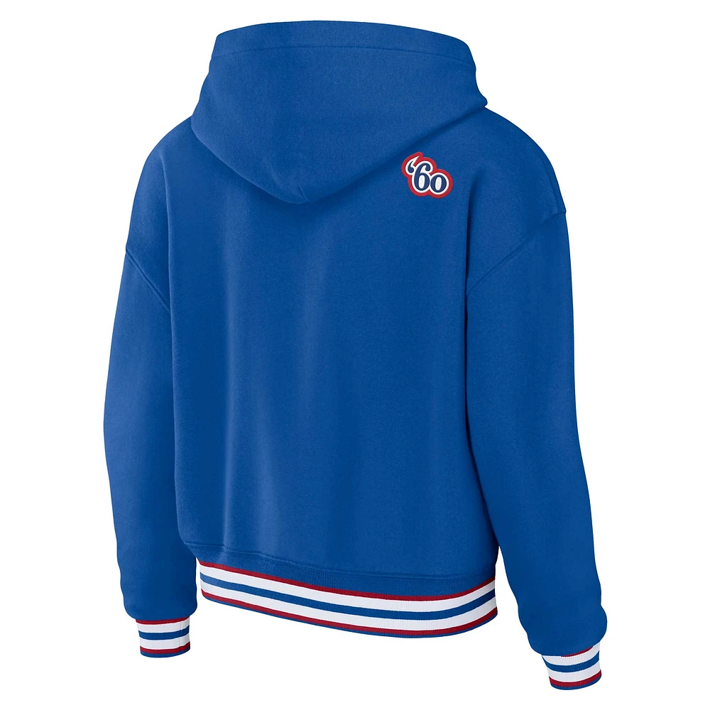 Women's WEAR by Erin Andrews Royal Buffalo Bills Plus Lace-Up Pullover Hoodie