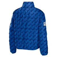 Women's WEAR by Erin Andrews Royal Buffalo Bills Puffer Full-Zip Cropped Jacket