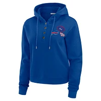 Women's WEAR by Erin Andrews  Royal Buffalo Bills Waffle Hoodie Pullover Top