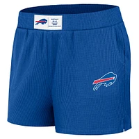 WEAR by Erin Andrews Royal Buffalo Bills Ensemble t-shirt et short en tricot gaufré pour femmes