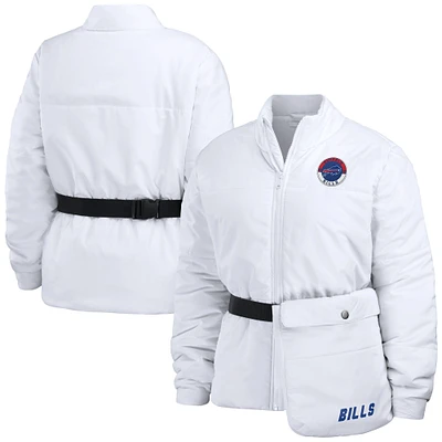 Women's WEAR by Erin Andrews  White Buffalo Bills Packaway Full-Zip Puffer Jacket