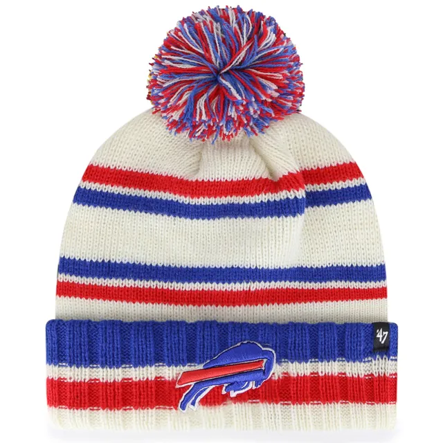 Youth Cream/Royal Buffalo Bills Bone Cuffed Knit Hat