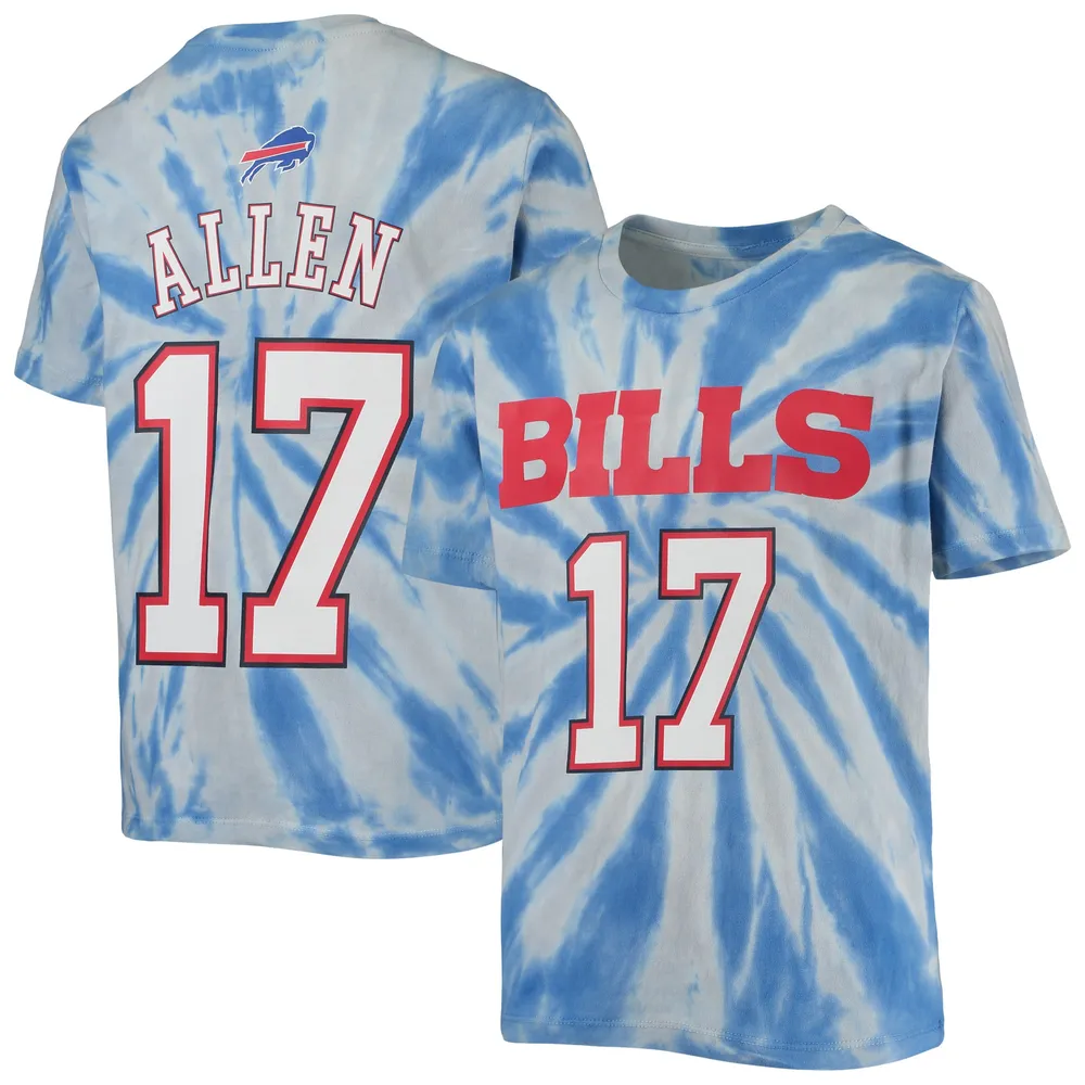 Outerstuff Youth Josh Allen Royal Buffalo Bills Tie-Dye Name & Number T- Shirt