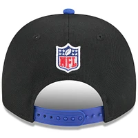 Casquette snapback A-Frame 9FIFTY noire/bleue New Era pour jeunes Buffalo Bills, repêchage NFL 2025