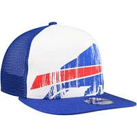 Youth New Era White/Royal Buffalo Bills Distressed 9FIFTY A-Frame Snapback Hat