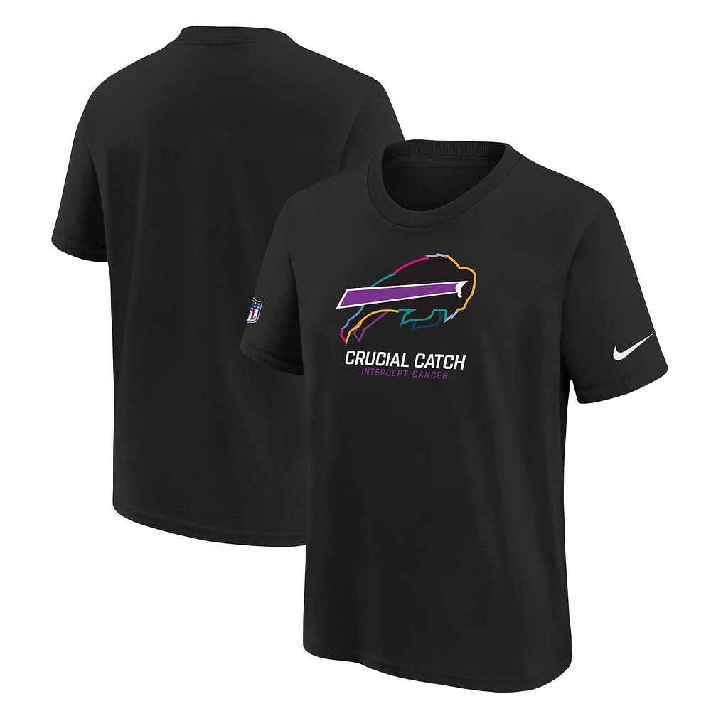 T-shirt Nike noir pour jeunes Buffalo Bills 2024 NFL Crucial Catch