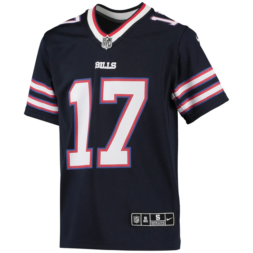 Maillot de jeu d'équipe inversé Nike Josh Allen pour jeunes, bleu marine, Buffalo Bills