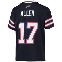 Maillot de jeu d'équipe inversé Nike Josh Allen pour jeunes, bleu marine, Buffalo Bills