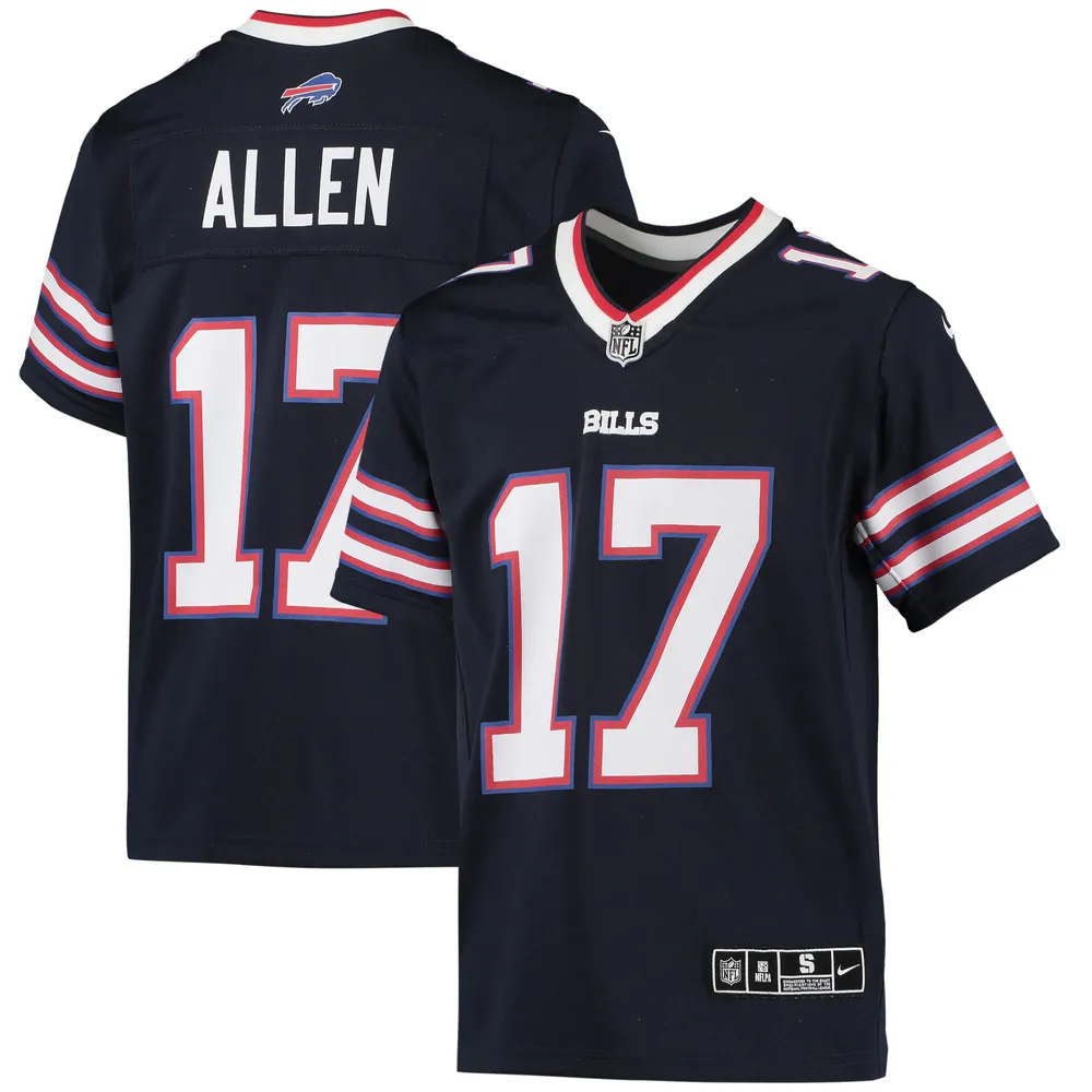 Maillot de jeu d'équipe inversé Nike Josh Allen pour jeunes, bleu marine, Buffalo Bills