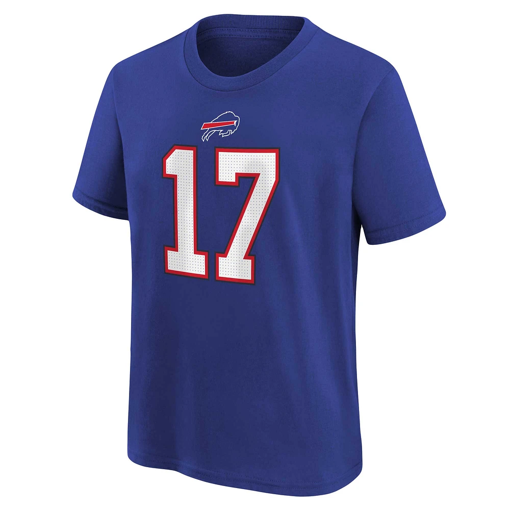 T-shirt avec nom et numéro de joueur Nike Josh Allen Royal Buffalo Bills pour jeunes