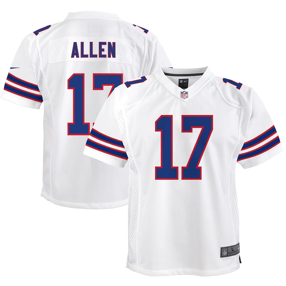 Maillot de match Nike Josh Allen des Buffalo Bills blanc pour jeune