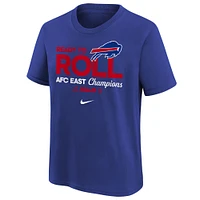 T-shirt Nike Royal Buffalo Bills 2024 AFC East Division Champions Locker Room Trophy Collection pour jeunes