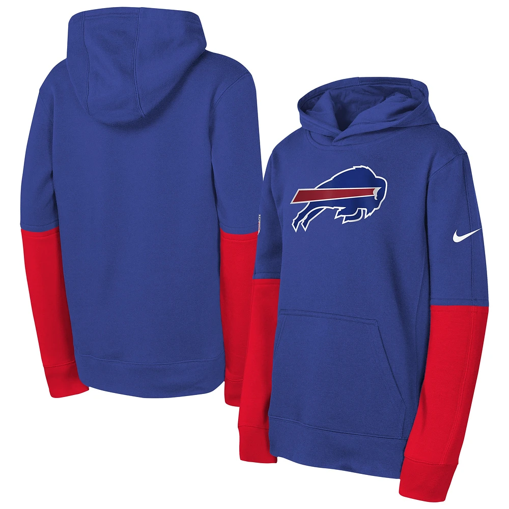 Youth Nike Royal Buffalo Bills Club Pullover Hoodie