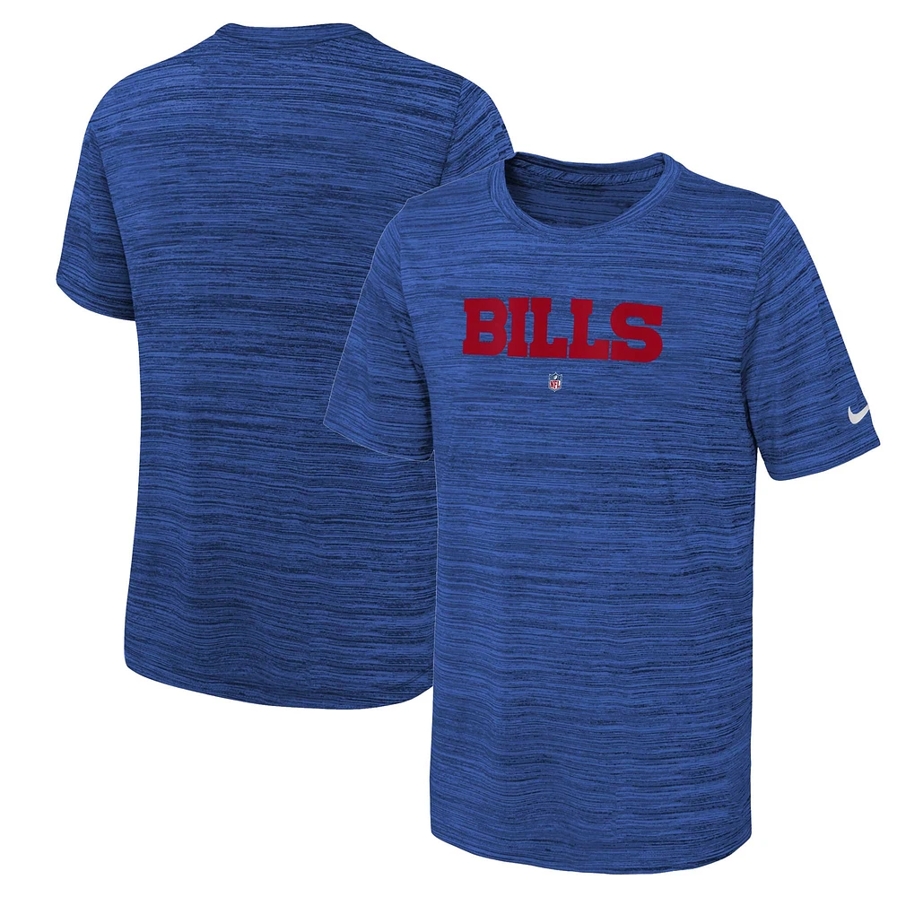 Youth Nike Royal Buffalo Bills Team Sideline Velocity Performance T-Shirt