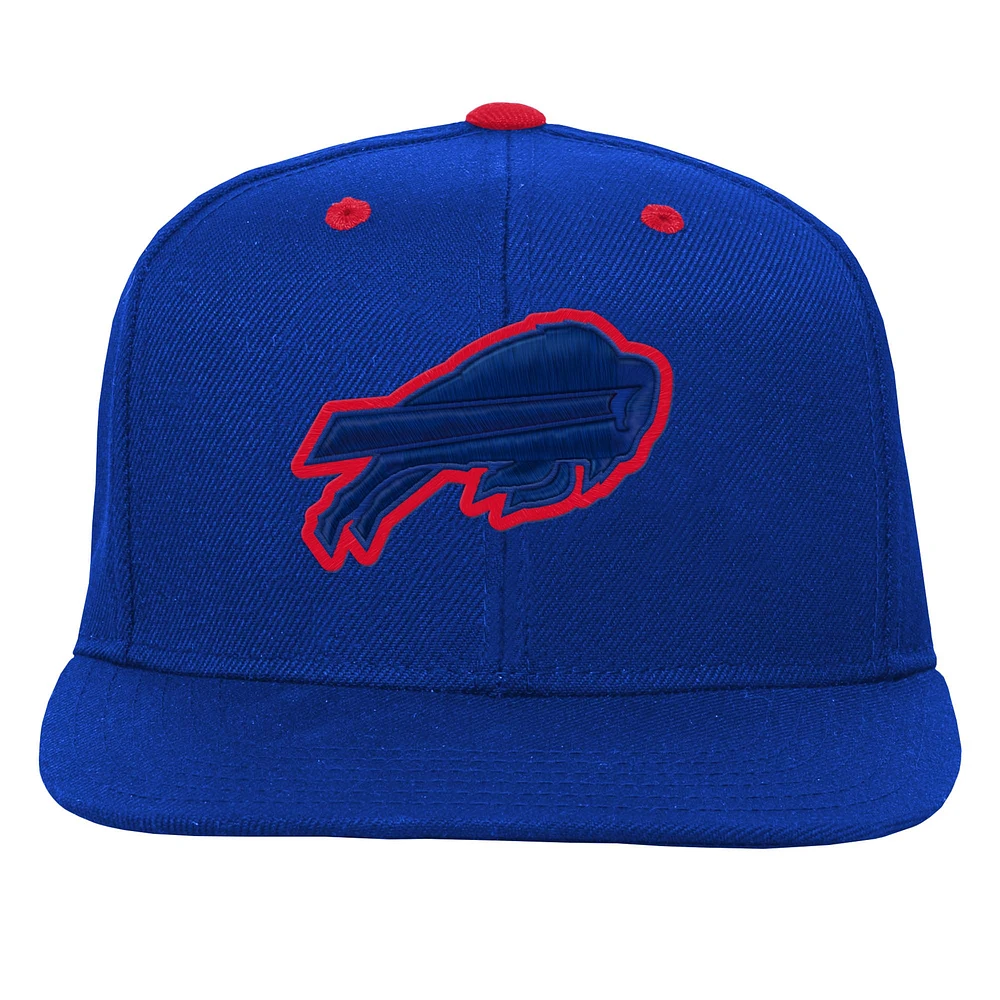 Casquette Snapback à visière plate et colorée pour jeunes Royal Buffalo Bills Team Pop