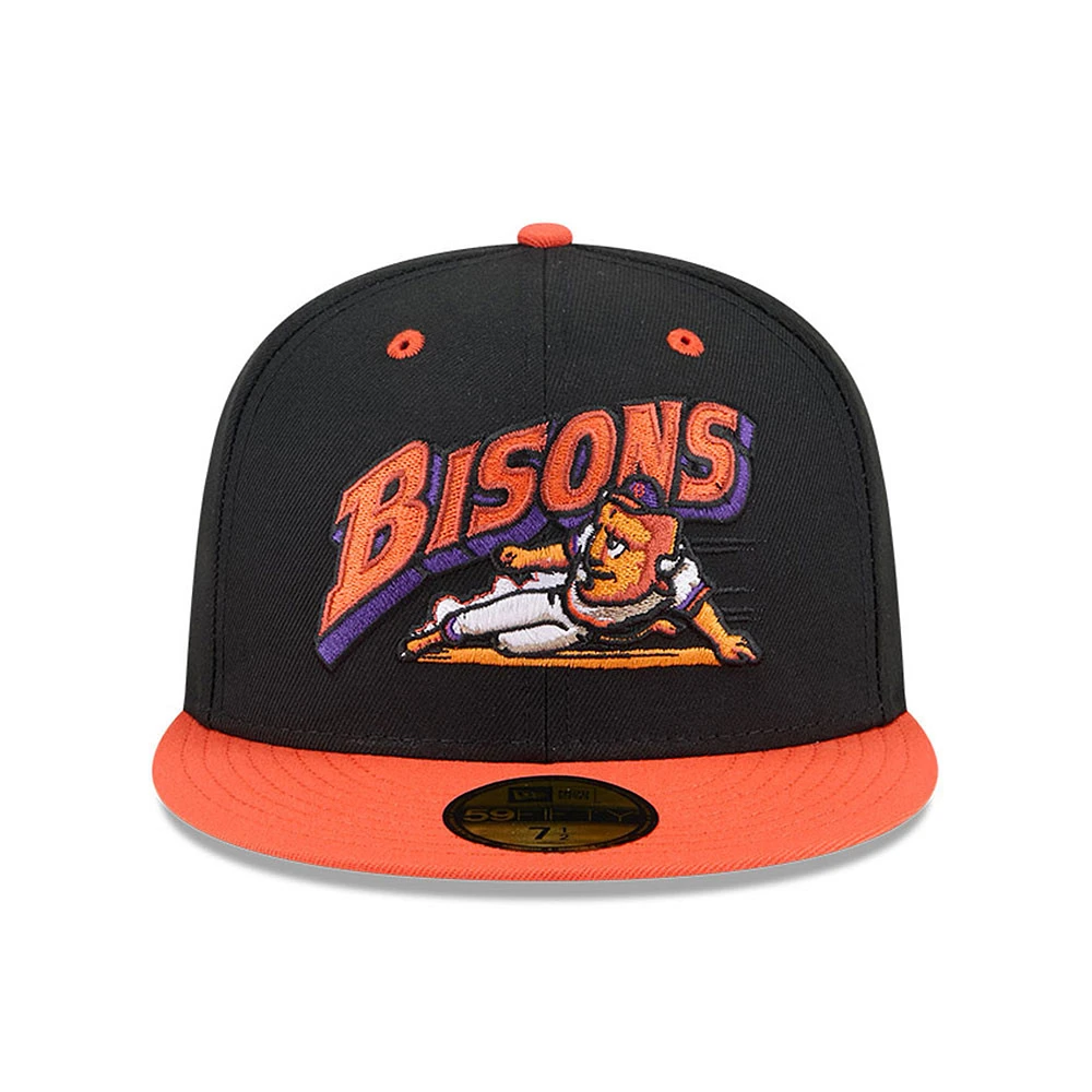Men's New Era  Black Buffalo Bisons Theme Nights 59FIFTY Fitted Hat
