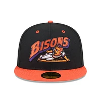 Men's New Era  Black Buffalo Bisons Theme Nights 59FIFTY Fitted Hat