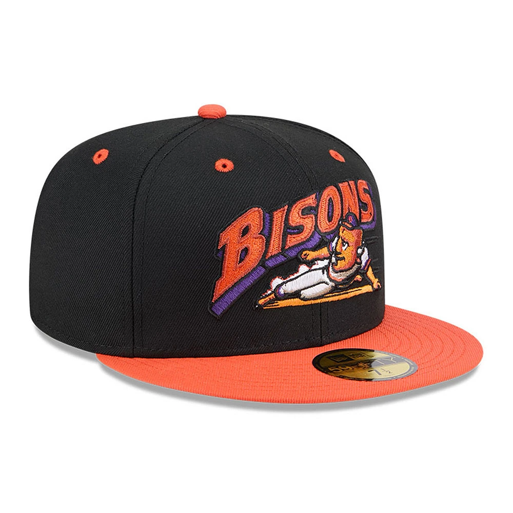Men's New Era  Black Buffalo Bisons Theme Nights 59FIFTY Fitted Hat