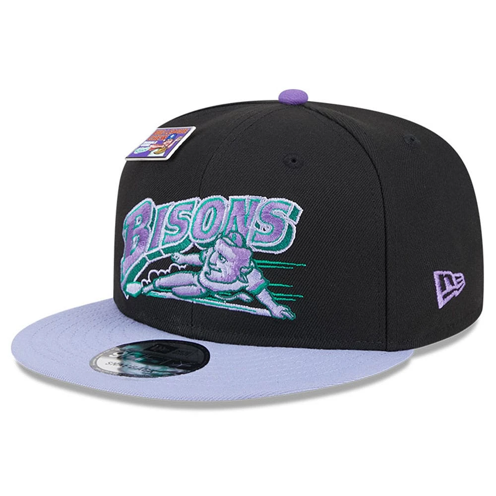 Men's New Era Black/Purple Buffalo Bisons Grape Big League Chew Flavor Pack 9FIFTY Snapback Hat