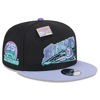 Men's New Era Black/Purple Buffalo Bisons Grape Big League Chew Flavor Pack 9FIFTY Snapback Hat