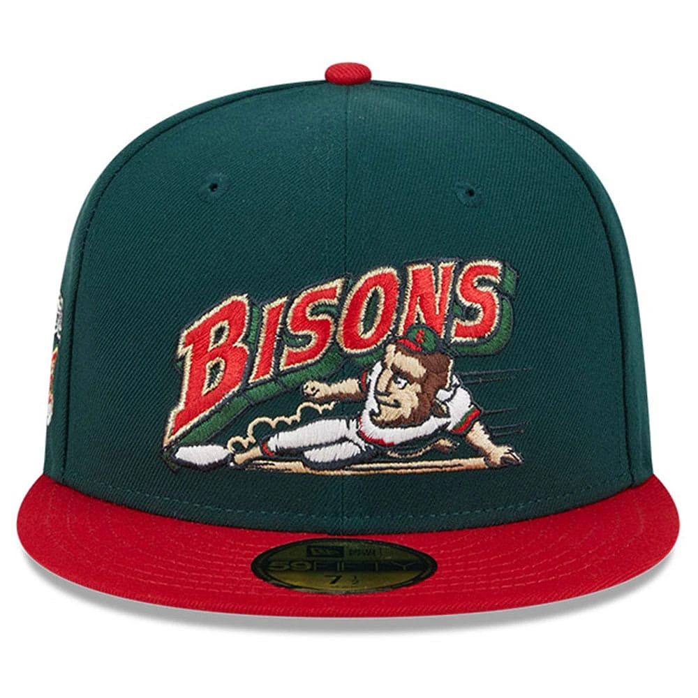 Casquette ajustée 59FIFTY New Era pour hommes des Bisons de la Big League Chew Team verte