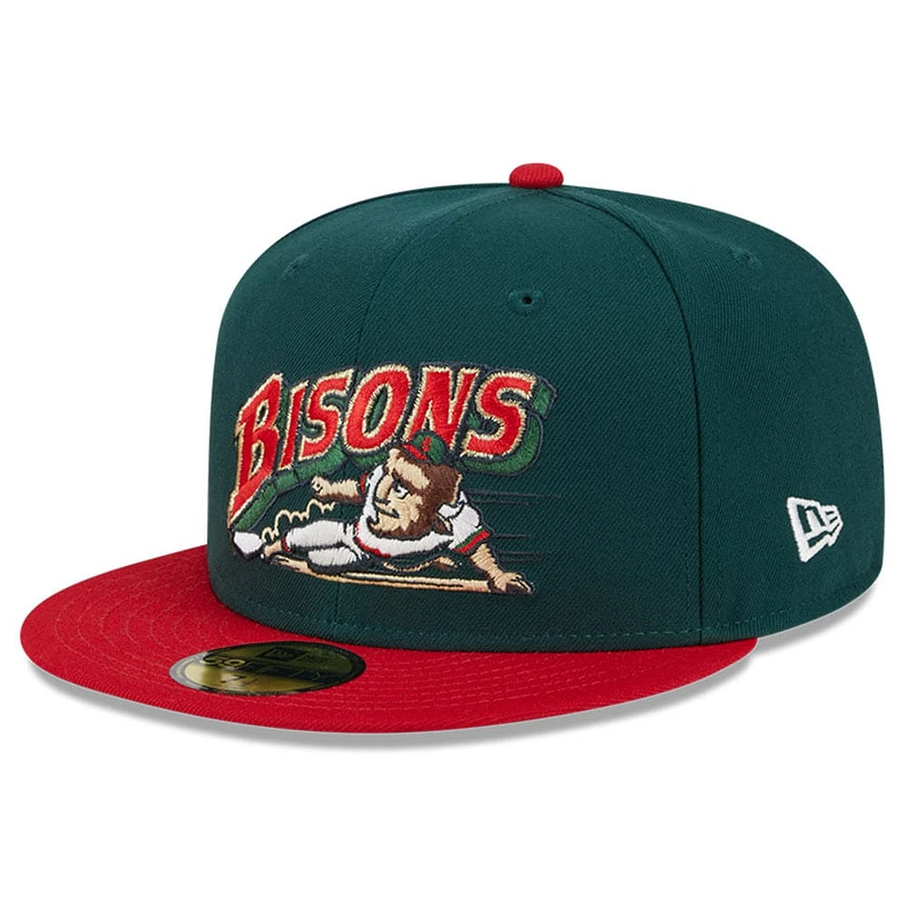 Casquette ajustée 59FIFTY New Era pour hommes des Bisons de la Big League Chew Team verte