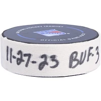 Alex Tuch Buffalo Sabres Game-Used Goal Puck vs. New York Rangers on November 27, 2023 - Second of Two Goals Scored