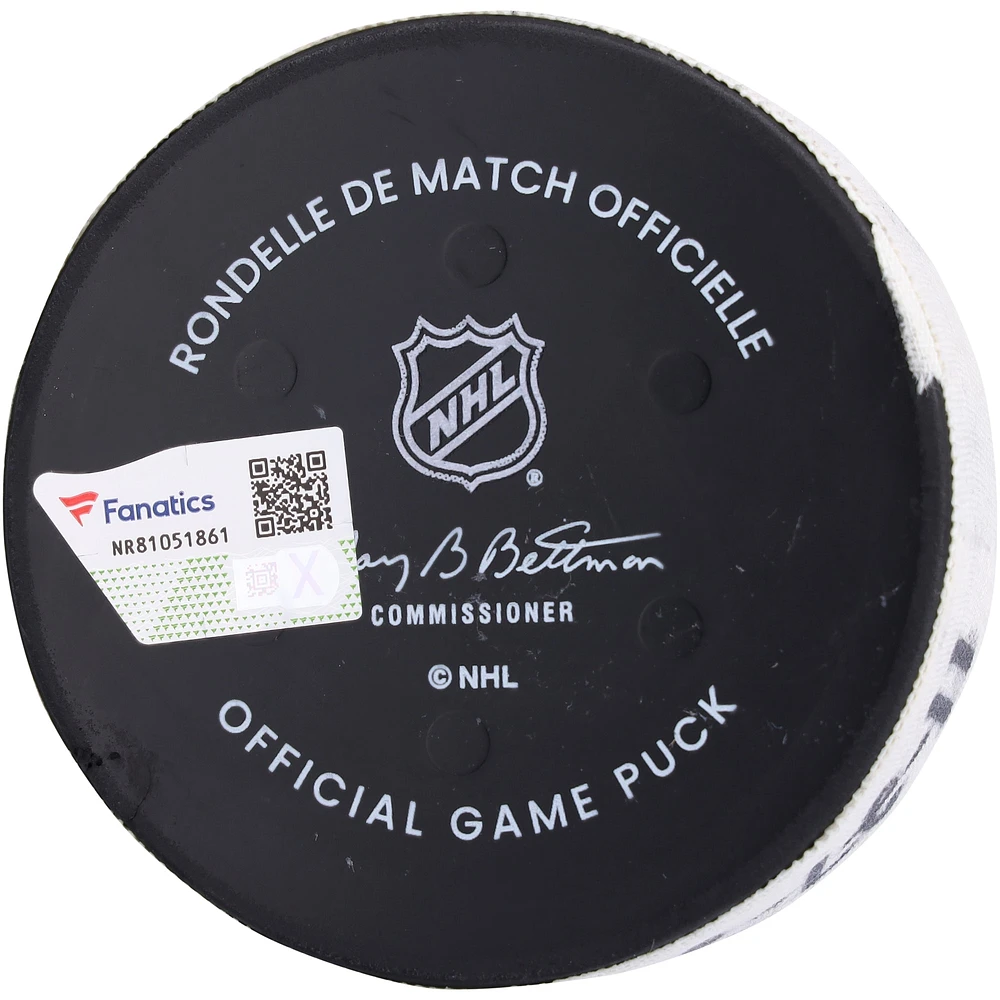 Alex Tuch Buffalo Sabres Game-Used Goal Puck vs. New York Rangers on November 27, 2023 - Second of Two Goals Scored