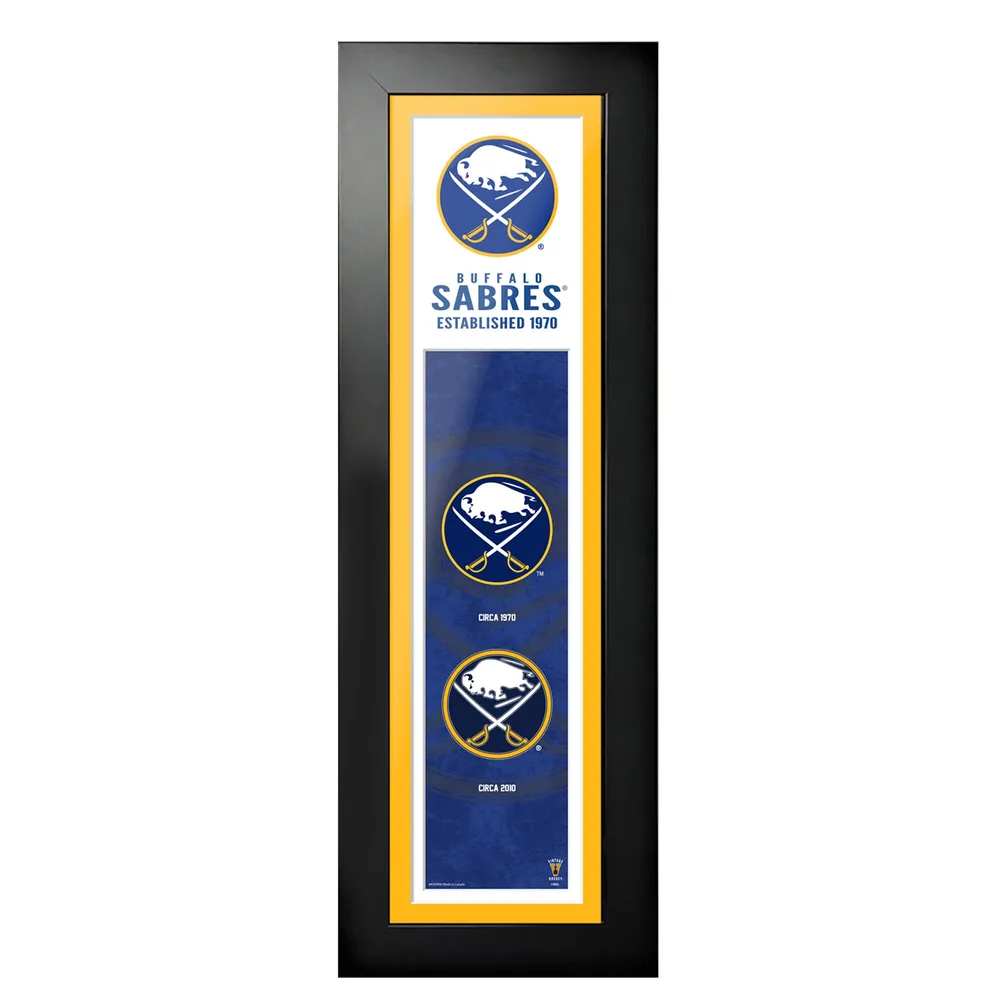 Buffalo Sabres - 6'' x 22'' Logos à l'histoire encadrée d'art