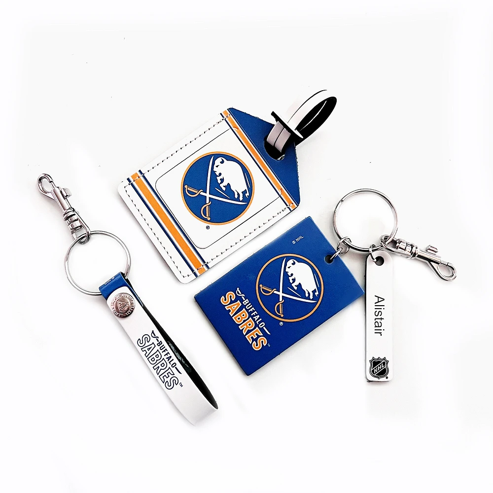 Buffalo Sabres - Coffret cadeau trois pièces en cuir avec étiquette personnalisée