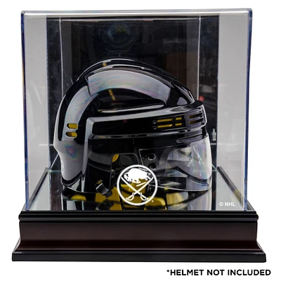 Vitrine de présentation pour mini casque avec logo en acajou des Buffalo Sabres