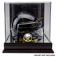 Vitrine de présentation pour mini casque avec logo en acajou des Buffalo Sabres