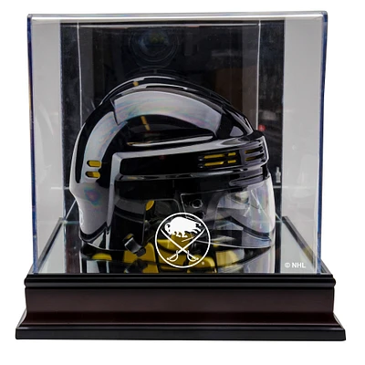 Vitrine de mini-casque de l'équipe Buffalo Sabres en acajou
