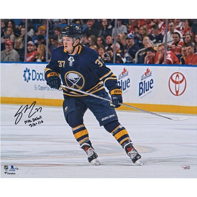 Casey Mittelstadt Buffalo Sabres Autographed 16" x 20" NHL Debut Photograph with "NHL Debut 3/29/18" Inscription - Limited Edition of 18