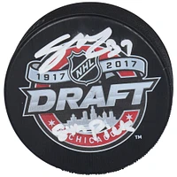 Casey Mittelstadt Buffalo Sabres Autographed 2017 NHL Draft Logo Hockey Puck with "#8 Pick" Inscription