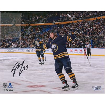 Casey Mittelstadt Buffalo Sabres Autographed 8'' x 10'' Blue Jersey Goal Celebration Photograph