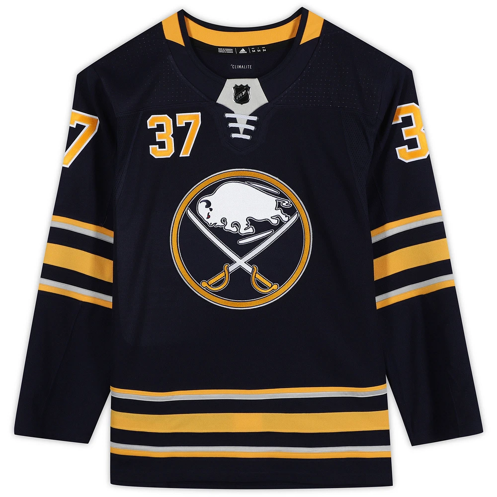 Casey Mittelstadt Buffalo Sabres Autographed Blue Adidas Authentic Jersey with "NHL Debut 3/29/18" Inscription
