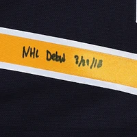 Casey Mittelstadt Buffalo Sabres Autographed Blue Adidas Authentic Jersey with "NHL Debut 3/29/18" Inscription