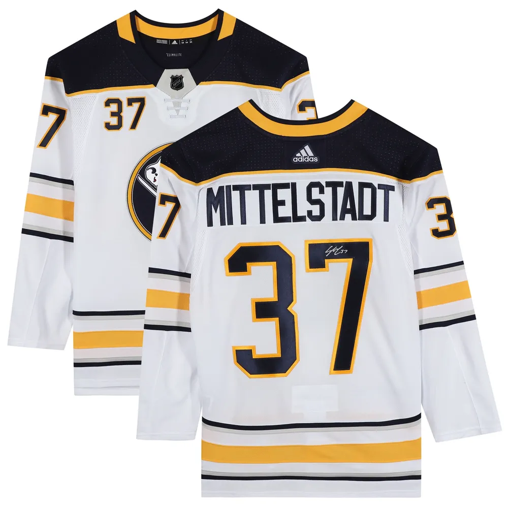Casey Mittelstadt Buffalo Sabres Autographed White Alternate 50th  Anniversary Adidas Authentic Jersey