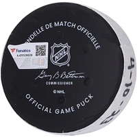 Casey Mittelstadt Buffalo Sabres Game-Used Goal Puck from April 10, 2023 vs. New York Rangers