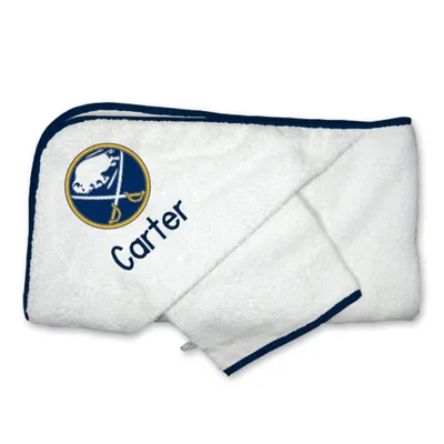 Buffalo Sabres Infant Personalized Hooded Towel & Mitt Set - White