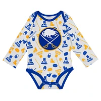 Infant White Buffalo Sabres Quick Learner Long Sleeve Bodysuit