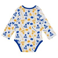 Infant White Buffalo Sabres Quick Learner Long Sleeve Bodysuit