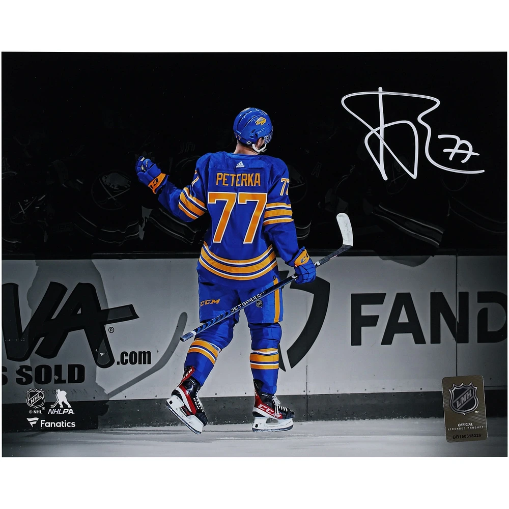 JJ Peterka Buffalo Sabres Autographed 8" x 10" 1st NHL Goal Celebration Photograph